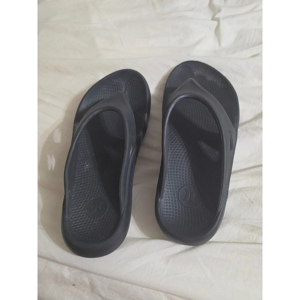Hurley Mens Black Foam Flip Flop Sandals Thong Slides Size 10 fit like 8s